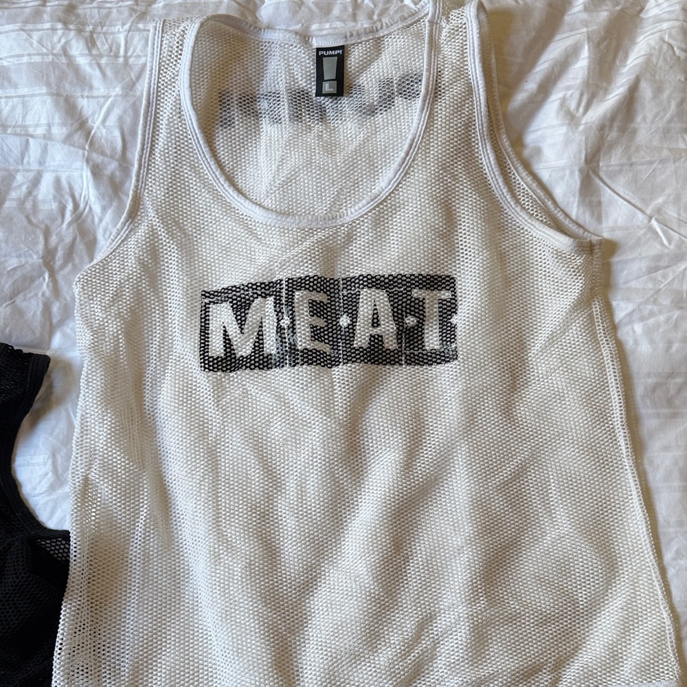 MEAT White Mesh Tank Top